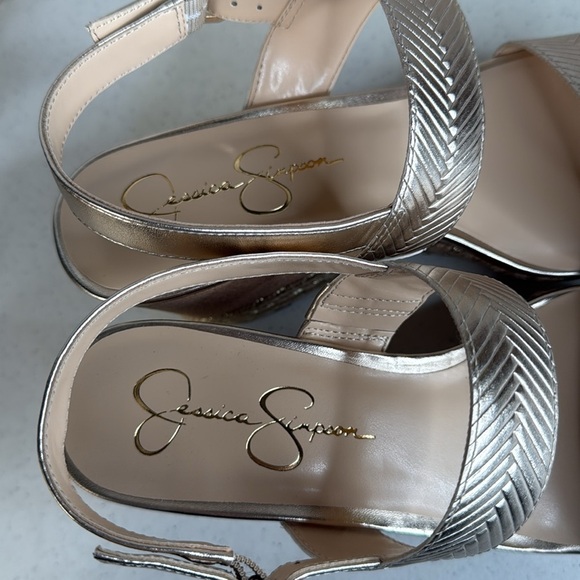 Jessica Simpson Morina Wedge Sandals Pale Gold Sz 9.5 - Picture 7 of 10